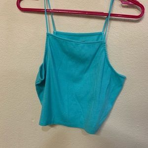 Vibrant Blue Cropped Halter Top
